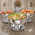 6QT Chafing Dishes for Buffet, 4 Pack Stainless Steel Round Chafing Dish Buffet Set, Heating and Cooling Buffet