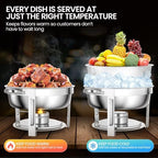 6QT Chafing Dishes for Buffet, 4 Pack Stainless Steel Round Chafing Dish Buffet Set, Heating and Cooling Buffet, alternate