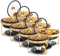 6QT Chafing Dishes for Buffet 8 Pack, [Game Changer Maifanite-Coated] Chafing Dish Buffet Set, [Unique Black &