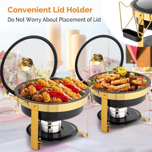 6QT Chafing Dishes for Buffet 8 Pack, [Game Changer Maifanite-Coated] Chafing Dish Buffet Set, [Unique Black &, alternate