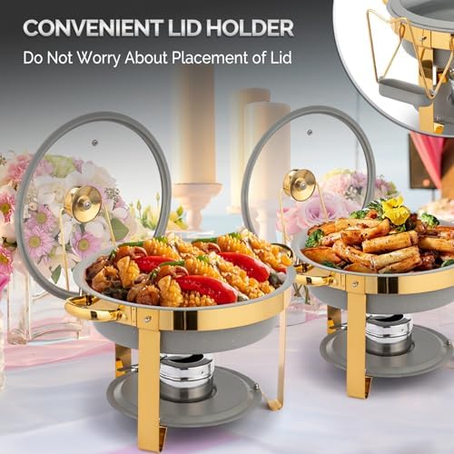 6QT Chafing Dishes for Buffet 8 Pack, [Game Changer Maifanite-Coated] Chafing Dish Buffet Set, [Unique Gray &, alternate view