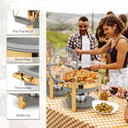 6QT Chafing Dishes for Buffet 8 Pack, [Game Changer Maifanite-Coated] Chafing Dish Buffet Set, [Unique Gray &, alternate view