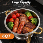 6QT Chafing Dishes for Buffet Warming Trays Food Warmers 2 Set in Silver & Golden, alternate view 4