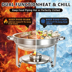 6QT Round Chafing Dishes for Buffet, Small Food Warmer for Parties Buffet in Silver, alternate view 3