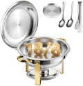6QT Stainless Steel Chafing Dish Buffet Warmers with Lid & Holders