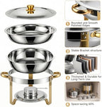 6QT Stainless Steel Chafing Dish Buffet Warmers with Lid & Holders, alternate view 4