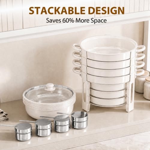 6QT White Chafing Dishes for Buffet, 2-Pack Round Chafers Sets, alternate view 5