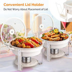 6QT White Chafing Dishes for Buffet 4 Pack,[Game Changer Maifanite-Coated] Chafing Dish Buffet Set, Chafers and, alternate