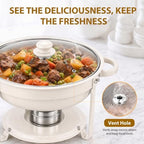6QT White Chafing Dishes for Buffet, 4-Pack Round Chafers Sets, alternate view 3