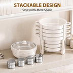 6QT White Chafing Dishes for Buffet, 4-Pack Round Chafers Sets, alternate view 5