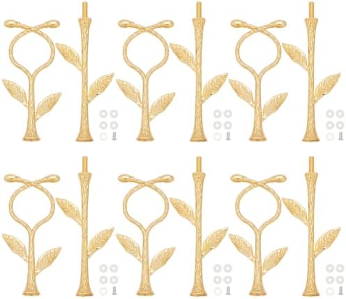 6Set 2-Tier Gold Leaf Metal Cake Stand Hardware for Dessert Display in As shown in the picture, alternate view 6