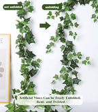 6Strand Artificial Ivy Greenery Garland Silk Fake Vines Plant 6.3Ft, alternate view 5