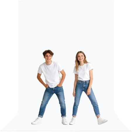 6X10 Ft White Backdrop for Photography, White Screen Cloth for Product Portrait Streaming Photoshoots Studio