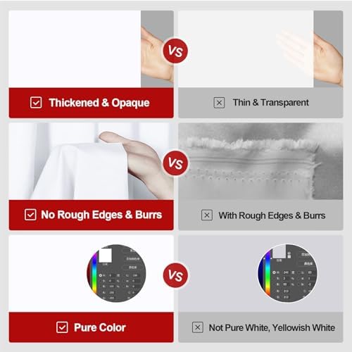 6X10 Ft White Backdrop for Photography, White Screen Cloth for Product Portrait Streaming Photoshoots Studio, alternate view