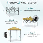 6x4 Instant Pop Up Canopy Tent, Beige in Beige, alternate view 4