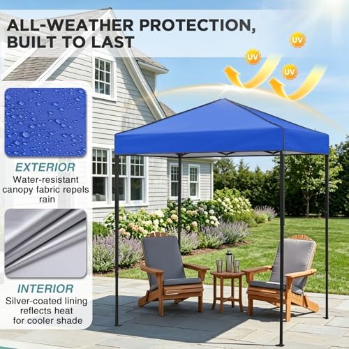 6x4 Instant Pop Up Canopy Tent, Blue in Blue, alternate view 5