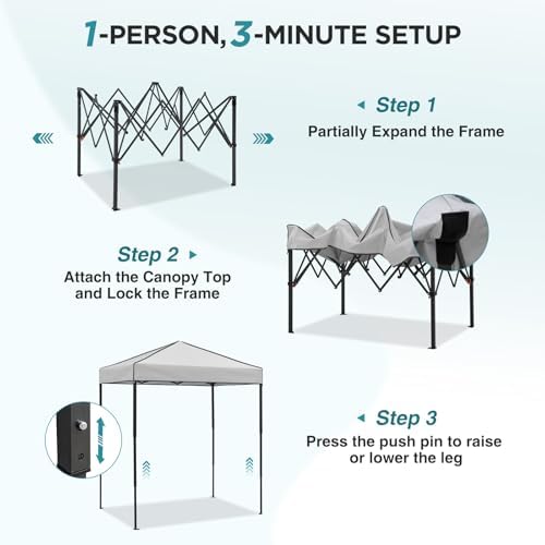 6x4 Instant Pop Up Canopy Tent, Gray in Gray, alternate view 4