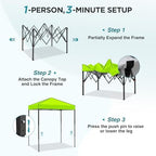 6x4 Instant Pop Up Canopy Tent, Neon Green, alternate view 4