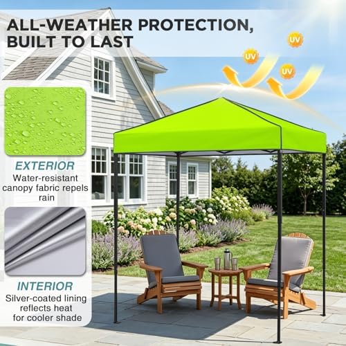6x4 Instant Pop Up Canopy Tent, Neon Green, alternate view 5