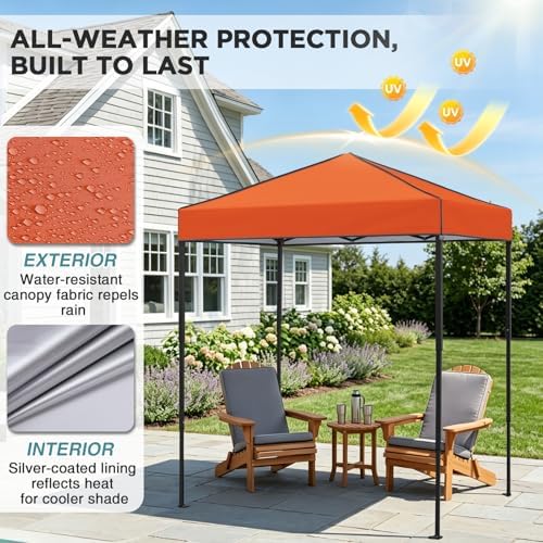 6x4 Instant Pop Up Canopy Tent, Orange, alternate view 5