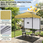 6x4 Instant Pop Up Canopy Tent with 1 Half Wall, Beige in Beige, alternate view 5