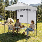 6x4 Instant Pop Up Canopy Tent with 1 Half Wall, Gray in Gray, alternate view 2