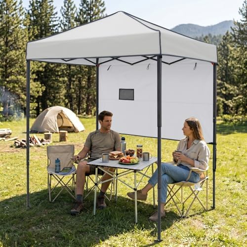 6x4 Instant Pop Up Canopy Tent with 1 Half Wall, Gray in Gray, alternate view 2
