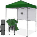 6x4 Instant Pop Up Canopy Tent with 1 Half Wall, Green in Green