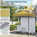 6x4 Instant Pop Up Canopy Tent with 1 Sidewall, Beige in Beige, alternate view 5