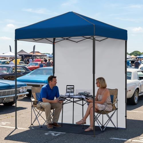 6x4 Instant Pop Up Canopy Tent with 1 Sidewall, Dark Blue in Dark Blue, alternate view 2