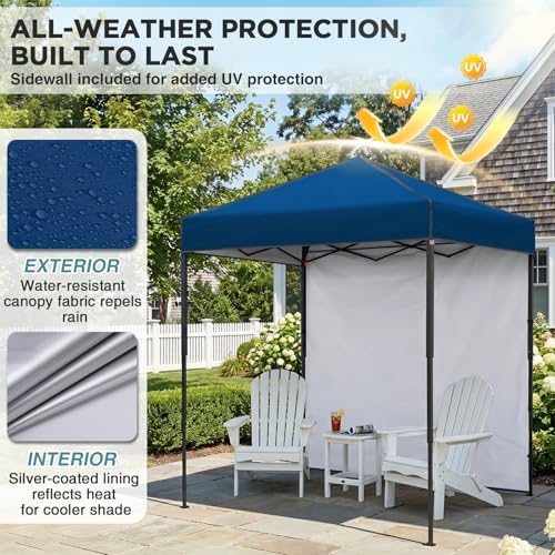 6x4 Instant Pop Up Canopy Tent with 1 Sidewall, Dark Blue in Dark Blue, alternate view 5