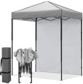 6x4 Instant Pop Up Canopy Tent with 1 Sidewall, Gray in Gray
