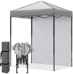 6x4 Instant Pop Up Canopy Tent with 1 Sidewall, Gray in Gray
