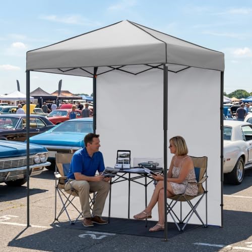 6x4 Instant Pop Up Canopy Tent with 1 Sidewall, Gray in Gray, alternate view 2