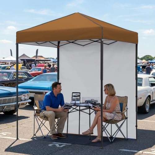 6x4 Instant Pop Up Canopy Tent with 1 Sidewall, Khaki in Khaki, alternate view 2