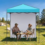 6x4 Instant Pop Up Canopy Tent with 1 Sidewall, Light Blue in Light Blue, alternate view 2
