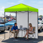 6x4 Instant Pop Up Canopy Tent with 1 Sidewall, Neon Green, alternate view 2