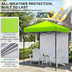 6x4 Instant Pop Up Canopy Tent with 1 Sidewall, Neon Green, alternate view 5