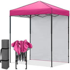 6x4 Instant Pop Up Canopy Tent with 1 Sidewall, Pink in Pink