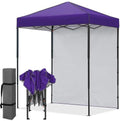 6x4 Instant Pop Up Canopy Tent with 1 Sidewall, Purple