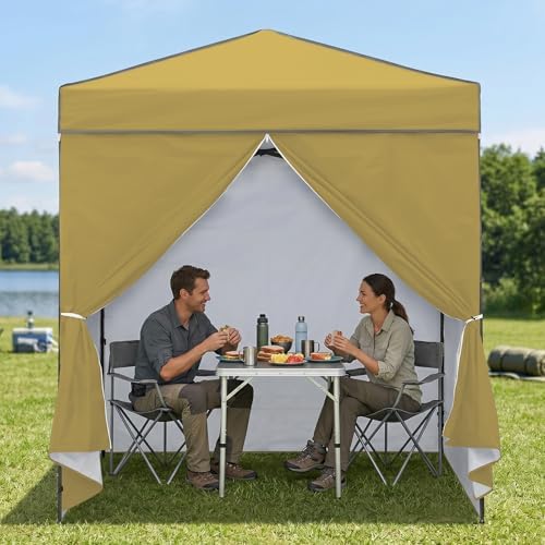 6x4 Instant Pop Up Canopy Tent with 4 Sidewalls, Beige in Beige, alternate view 2