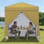 6x4 Instant Pop Up Canopy Tent with 4 Sidewalls, Beige in Beige, alternate view 2