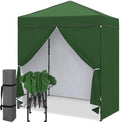 6x4 Instant Pop Up Canopy Tent with 4 Sidewalls, Green in Green