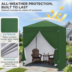 6x4 Instant Pop Up Canopy Tent with 4 Sidewalls, Green in Green, alternate view 5