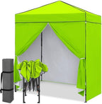 6x4 Instant Pop Up Canopy Tent with 4 Sidewalls, Neon Green