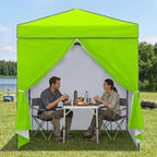 6x4 Instant Pop Up Canopy Tent with 4 Sidewalls, Neon Green, alternate view 2