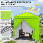 6x4 Instant Pop Up Canopy Tent with 4 Sidewalls, Neon Green, alternate view 5
