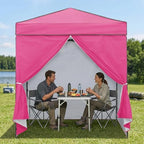 6x4 Instant Pop Up Canopy Tent with 4 Sidewalls, Pink in Pink, alternate view 2
