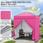 6x4 Instant Pop Up Canopy Tent with 4 Sidewalls, Pink in Pink, alternate view 5