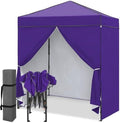 6x4 Instant Pop Up Canopy Tent with 4 Sidewalls, Purple